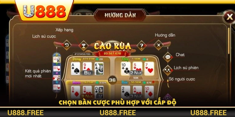 Chọn bàn có giới hạn cược phù hợp