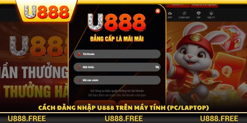 Hướng dẫn đăng nhập u888 bằng máy tính hoặc laptop 