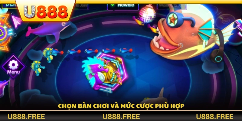 Lựa chọn phòng chơi và thiết lập mức cược